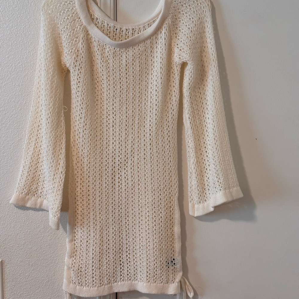 SHEIN Cream Scoop Neck Coverup